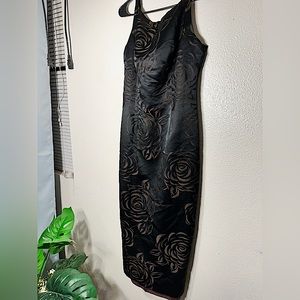 Vintage A List by Wrapper Formal Evening long dress size 7 brown and black